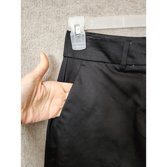 Simply Vera Wang Capri Dress Pants Womens 4 Petite Black Wide Leg Stretch NEW - Picture 2 of 8